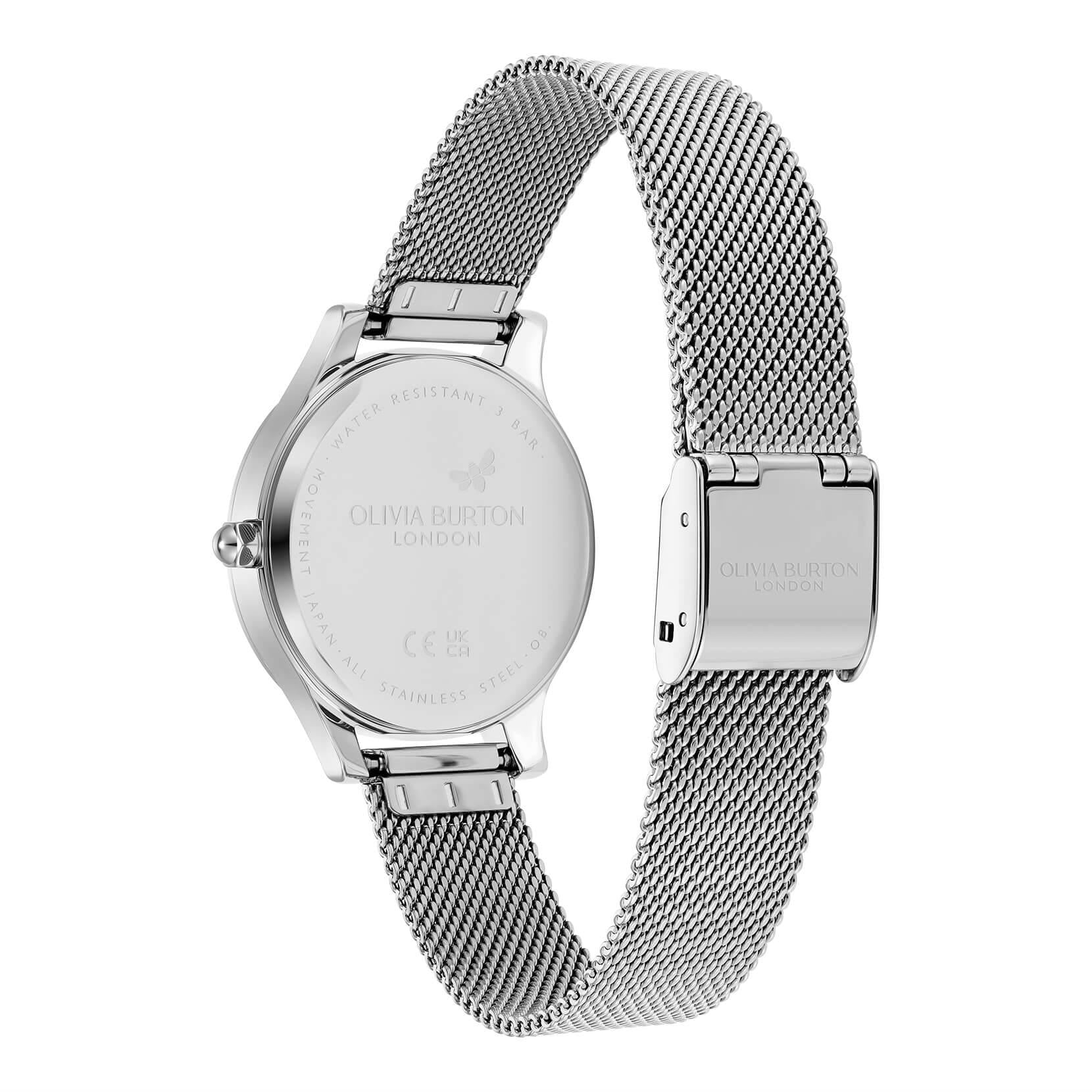 Wonderlust Silver-White Sunray Dial With Steel Mesh Bracelet Strap Ladies Watch