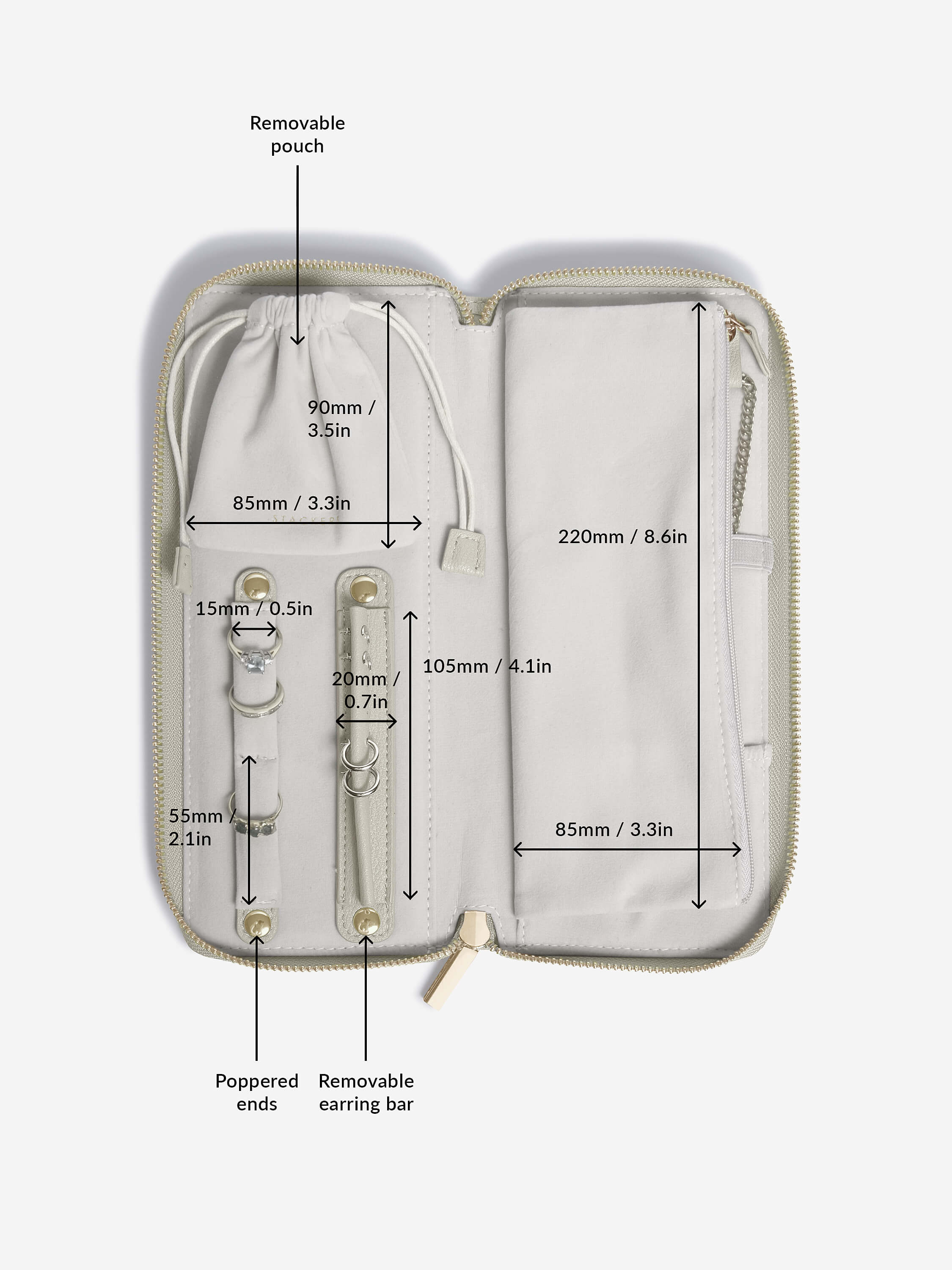 Oatmeal Jewellery Roll