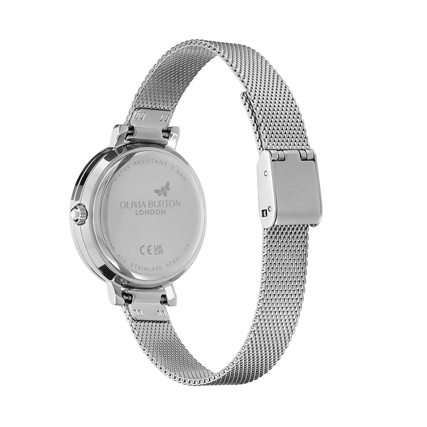Vintage Bead Silver Dial & Mesh Watch