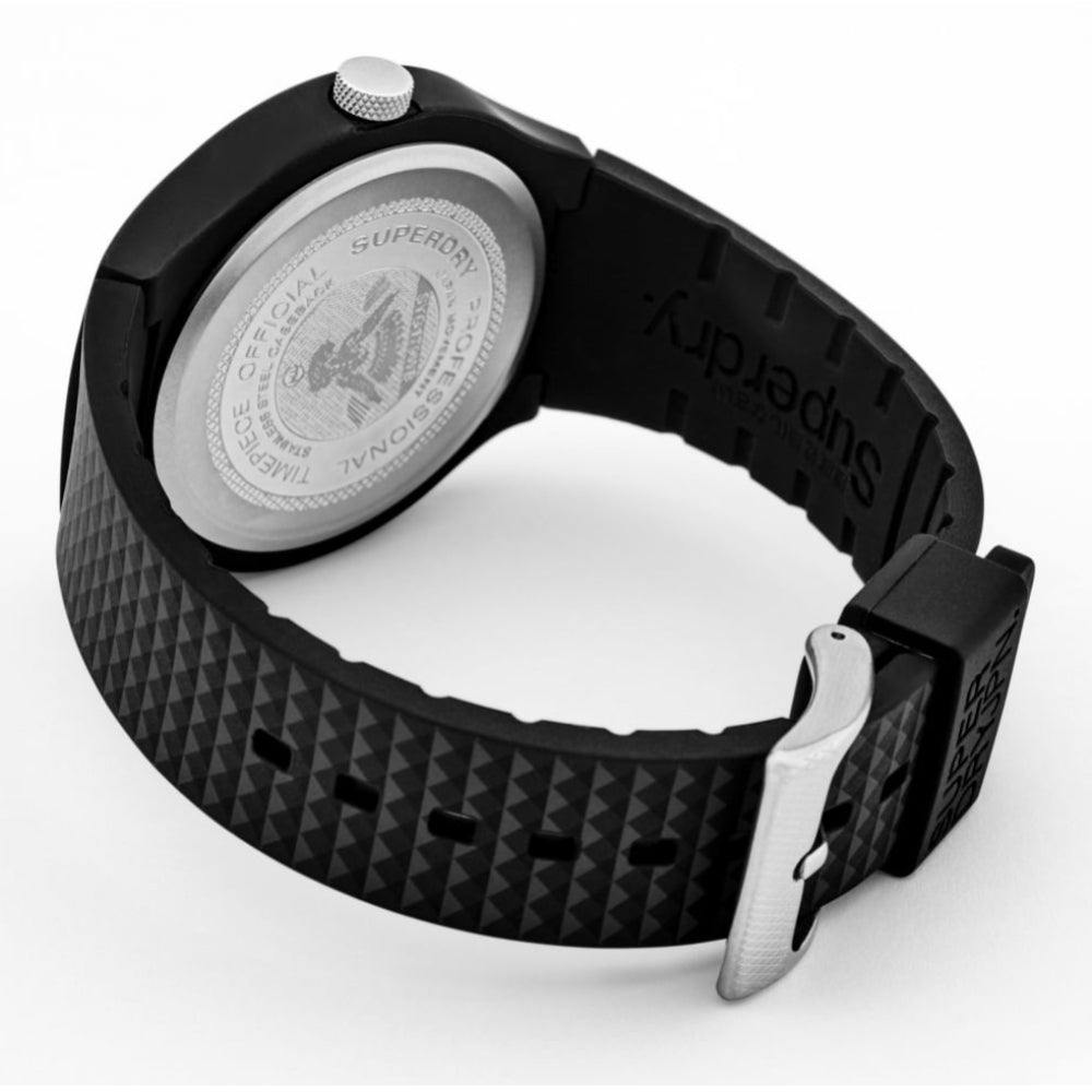 Urban Day-Date Black Dial With Black Silicone Textured Strap Watch