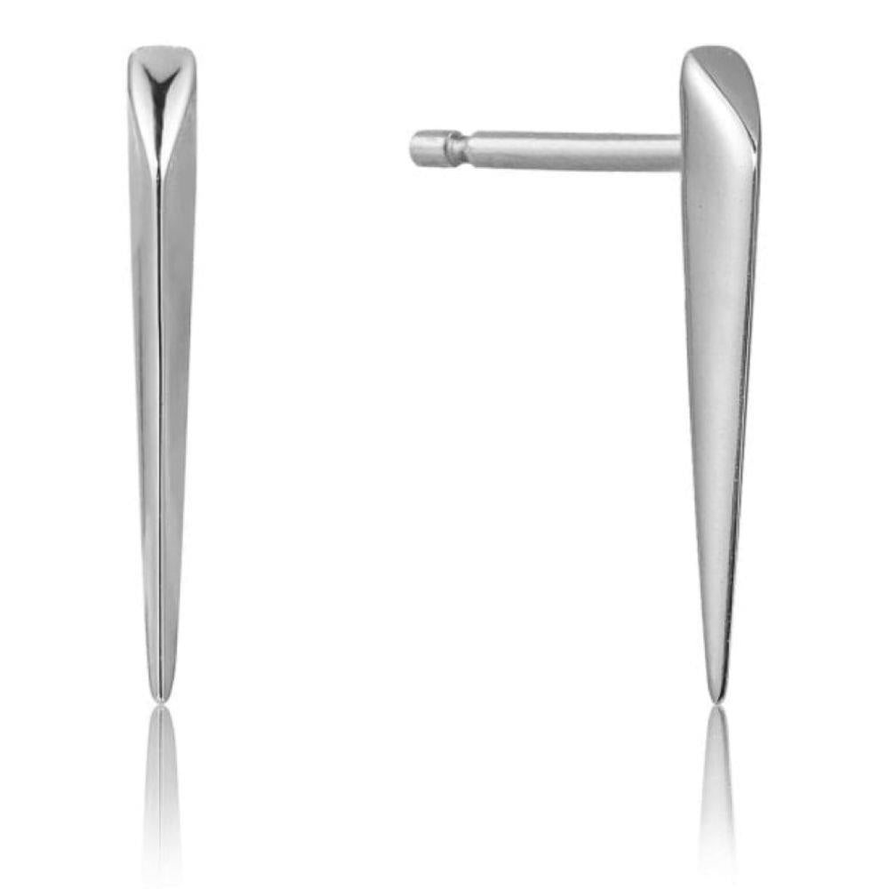 Straight Spike Earrings Silver