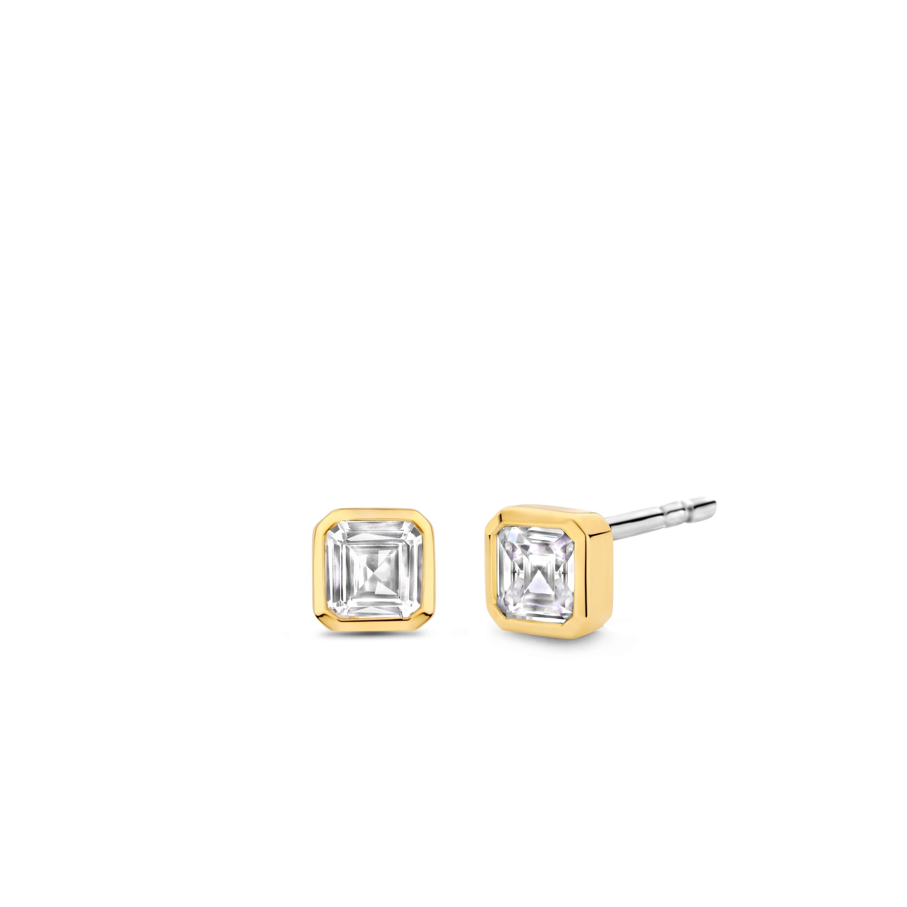 Gold Plated CZ Stud Earrings