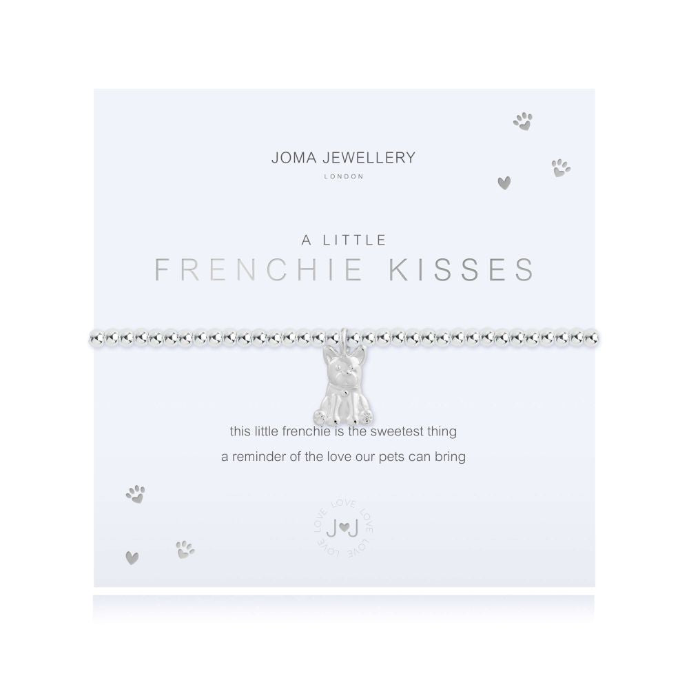 A Little | Frenchie Kisses | Silver | Bracelet | 17.5cm Stretch