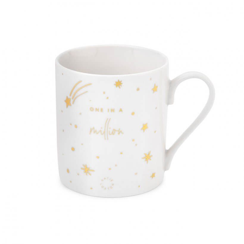Boxed Porcelain Mug | One In A Million | White And Gold