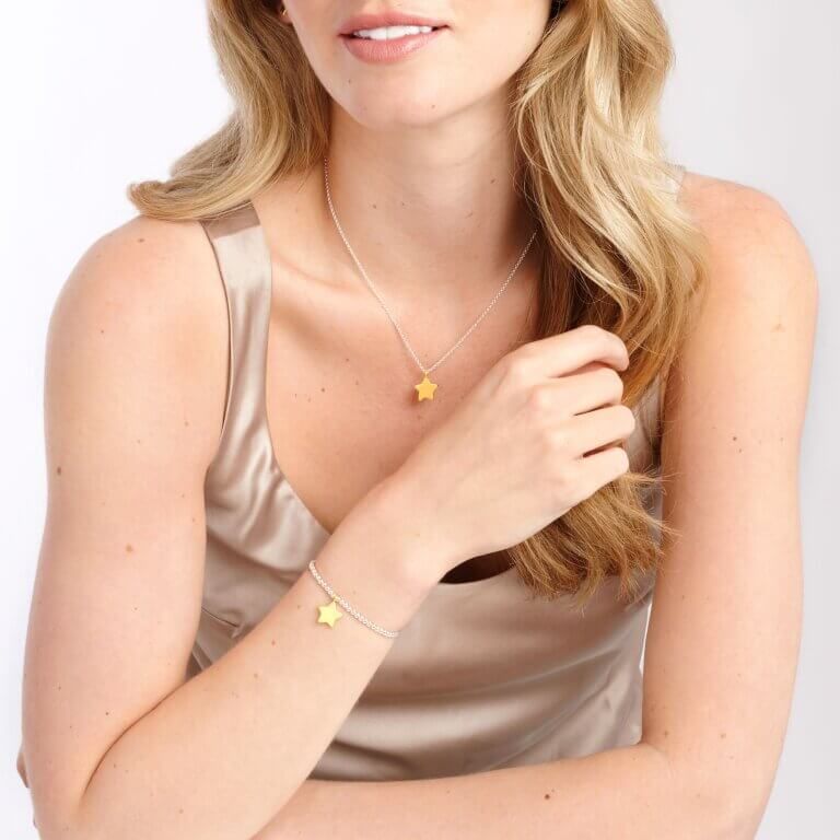 A Little | Birthday Girl | Silver And Gold | Bracelet | 17.5cm Stretch
