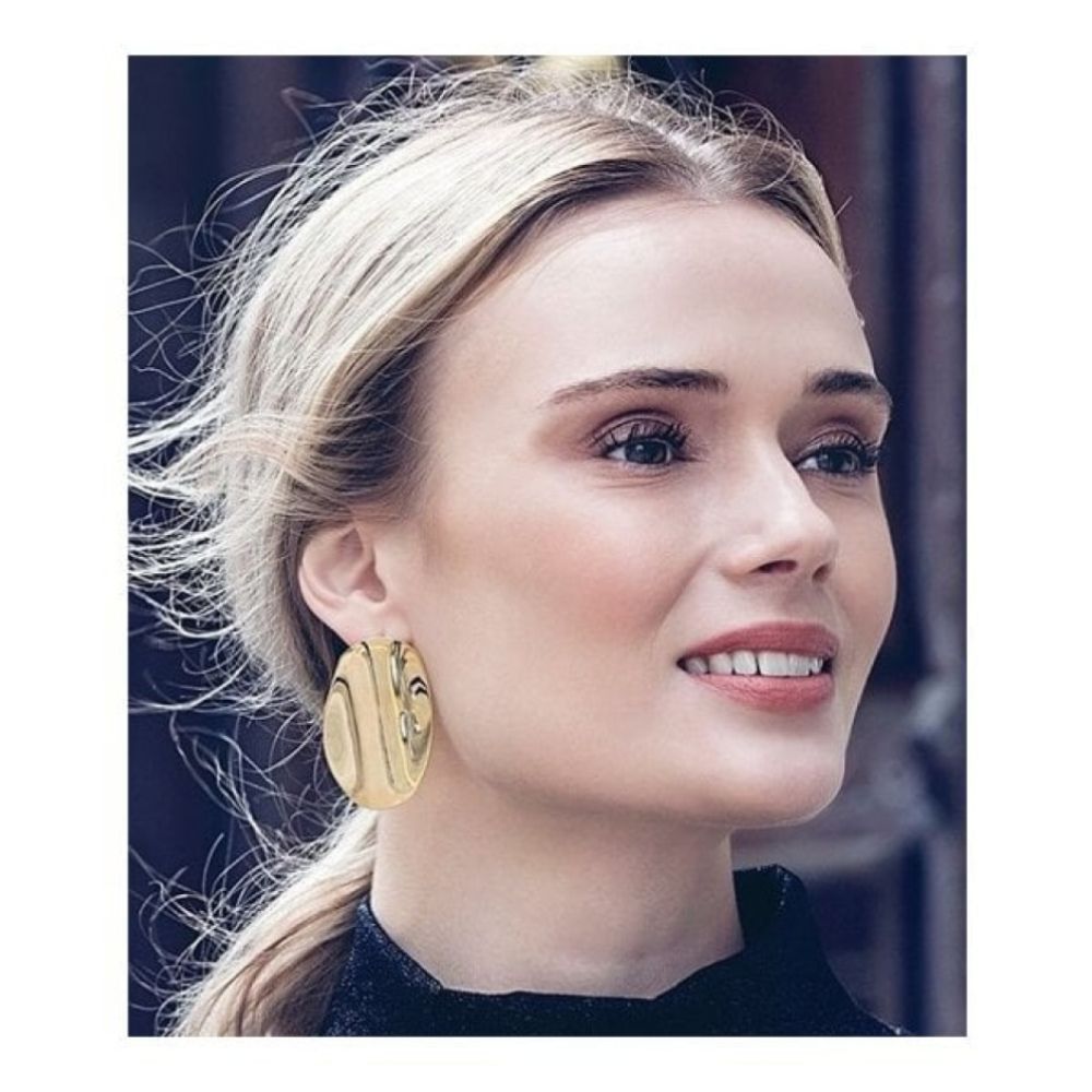 Pebble Stud Large Earrings Gold