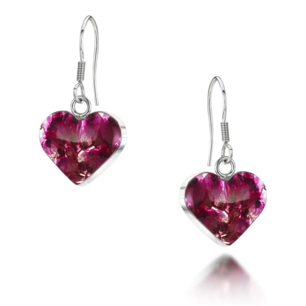 Silver drop Earrings - Heather - Small heart