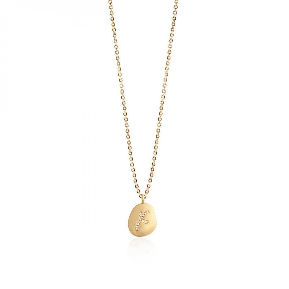 Amore Gold Pave Kiss Necklace 46cm + 5cm Ext