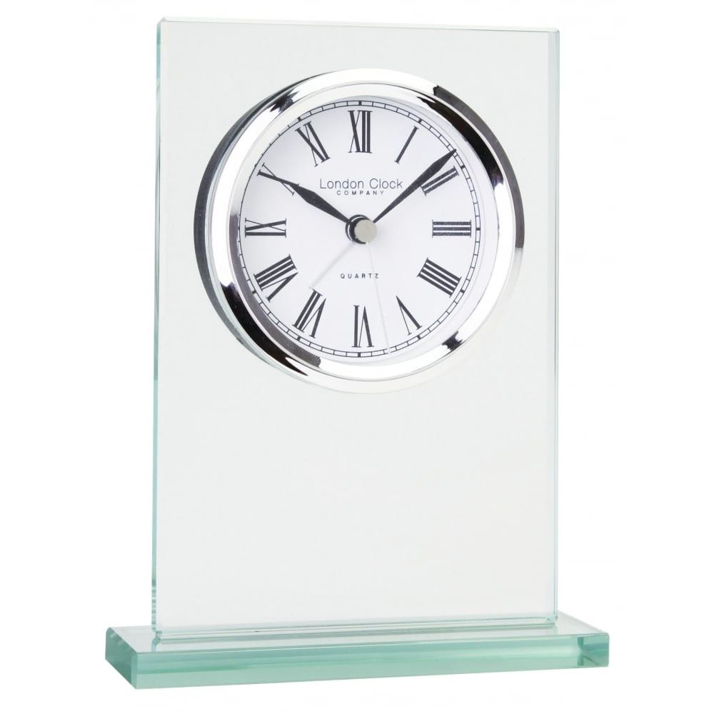 Flat Top Glass Mantel Clock