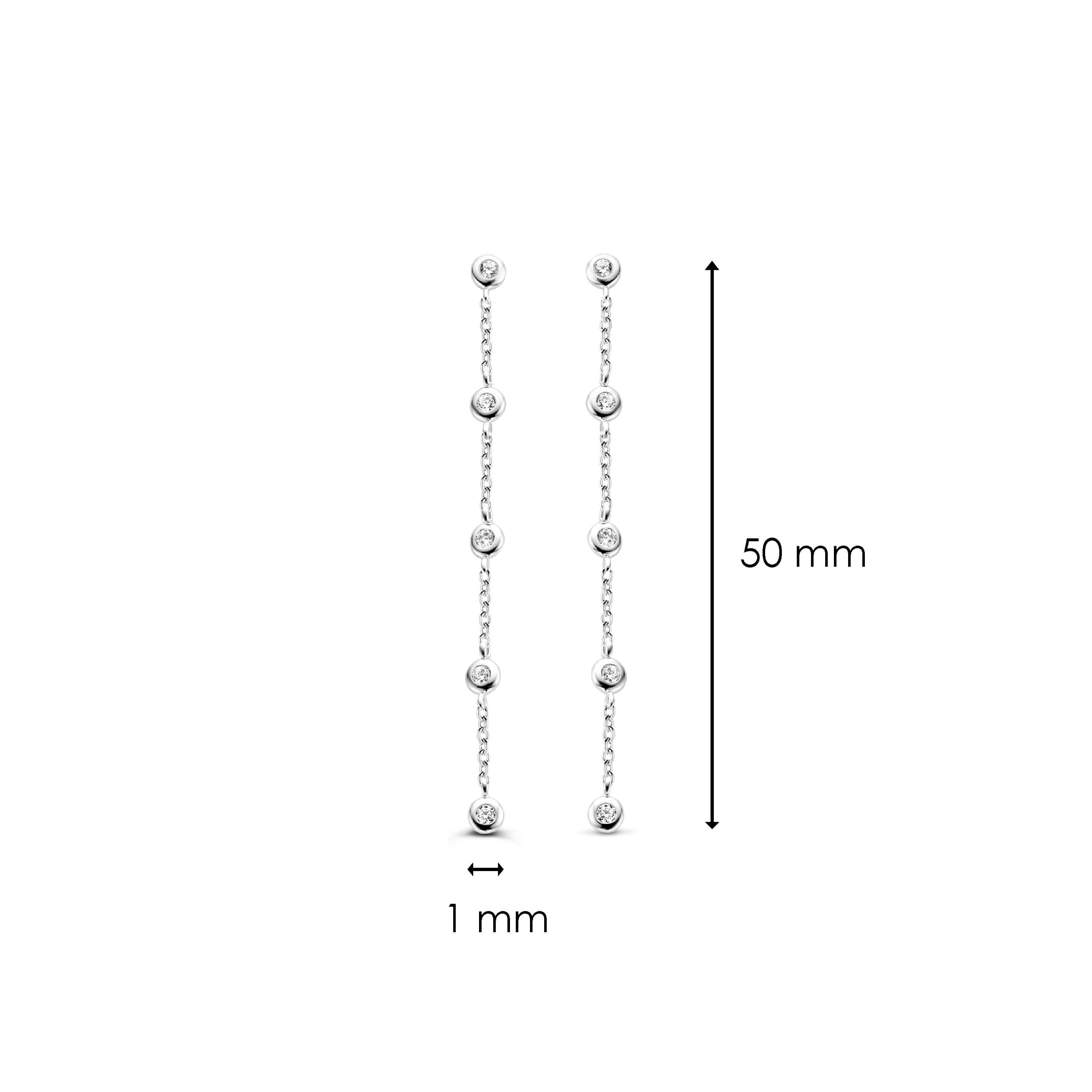Silver CZ Drop Earrings