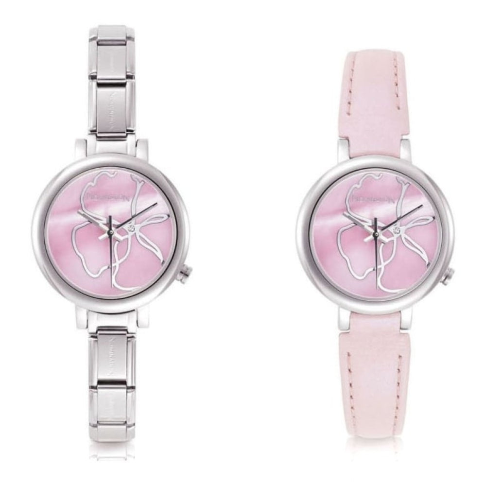 Chrome Composable and Leather Watch