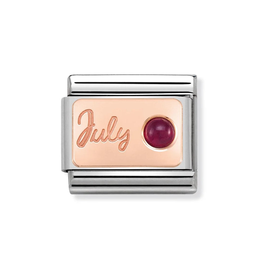 Classic Link In Stainless Steel With Rose Gold July