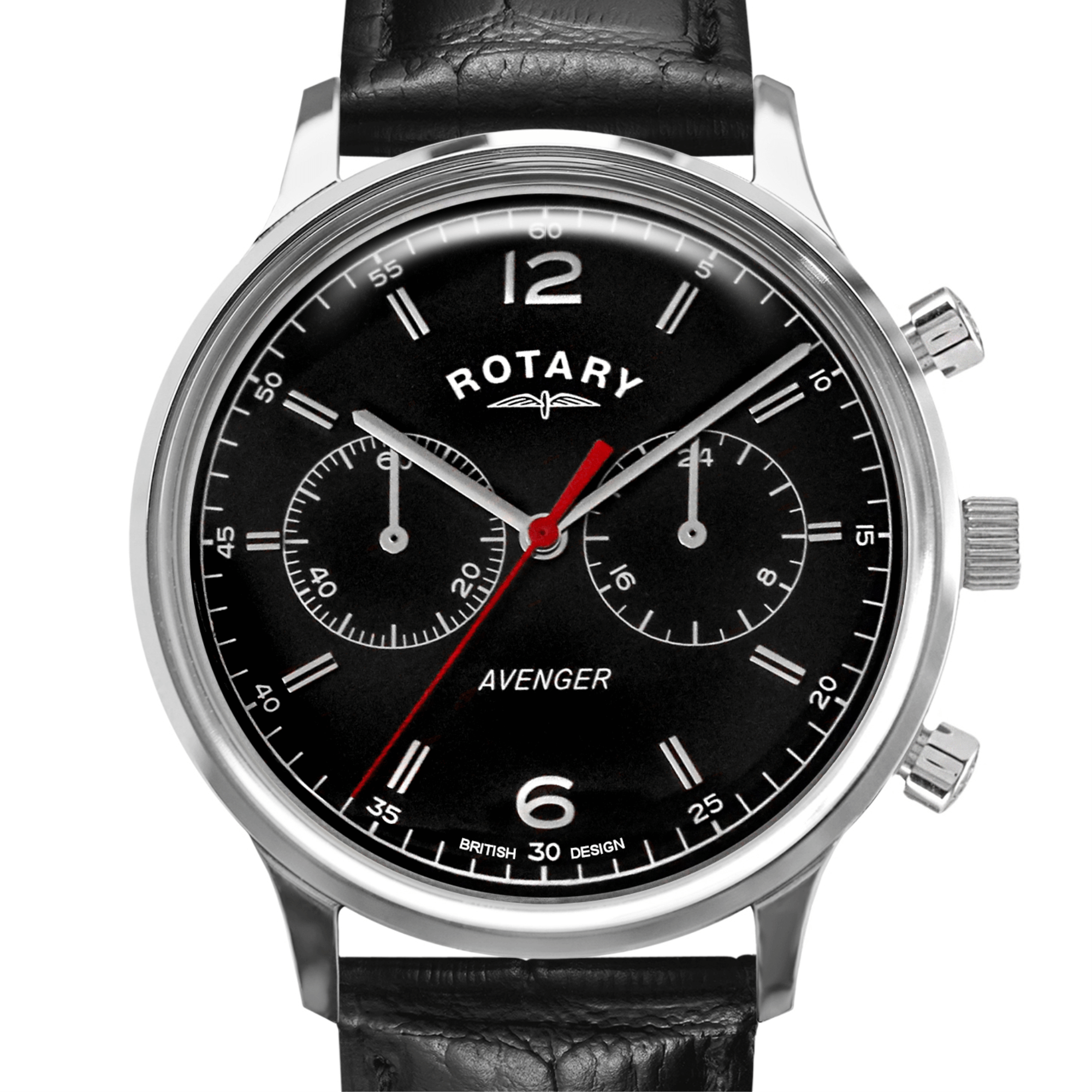 Avenger Stainless Steel Black Dial Watch