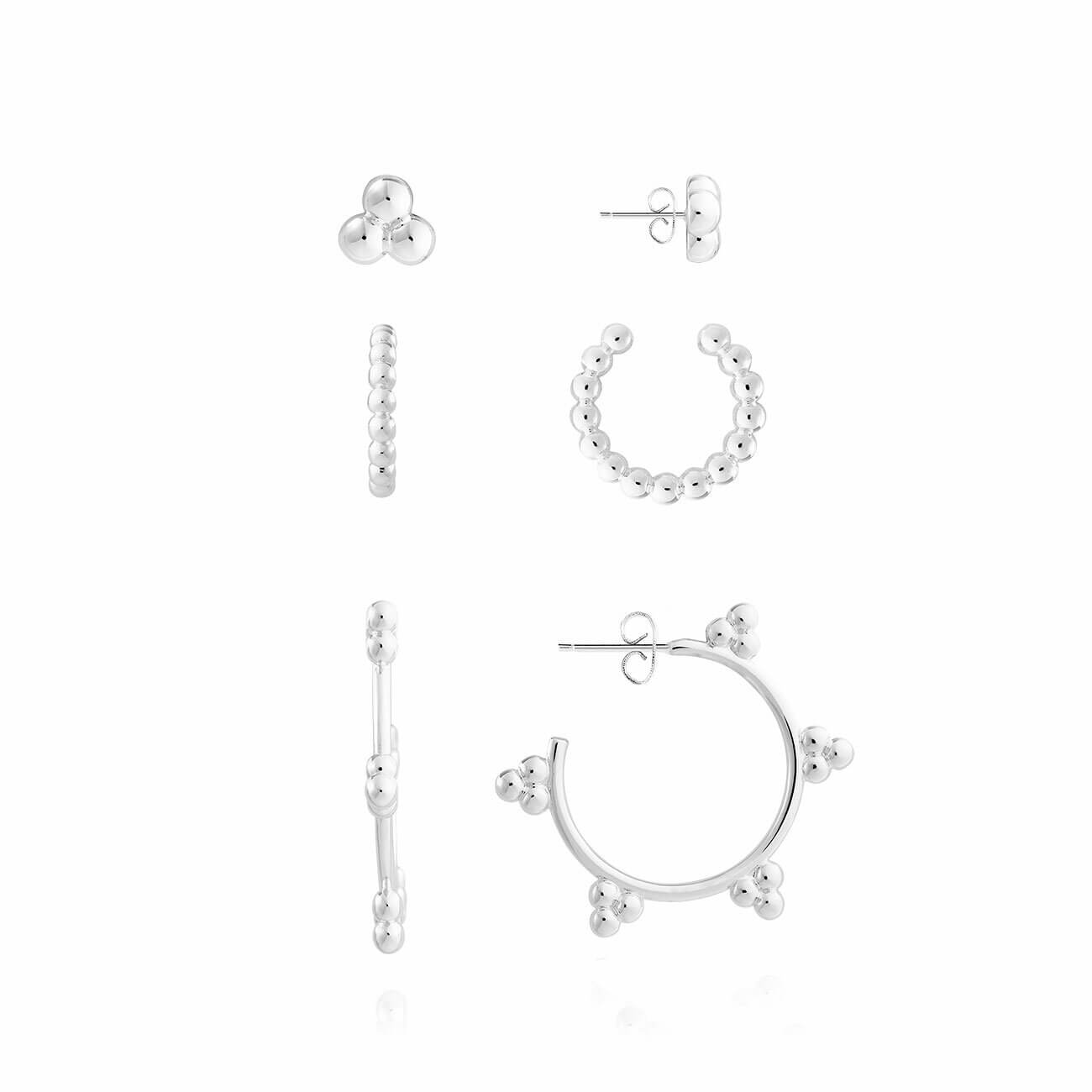 Tahlia Trio | Beaded Cuff Pack | Silver | Set Of 3
