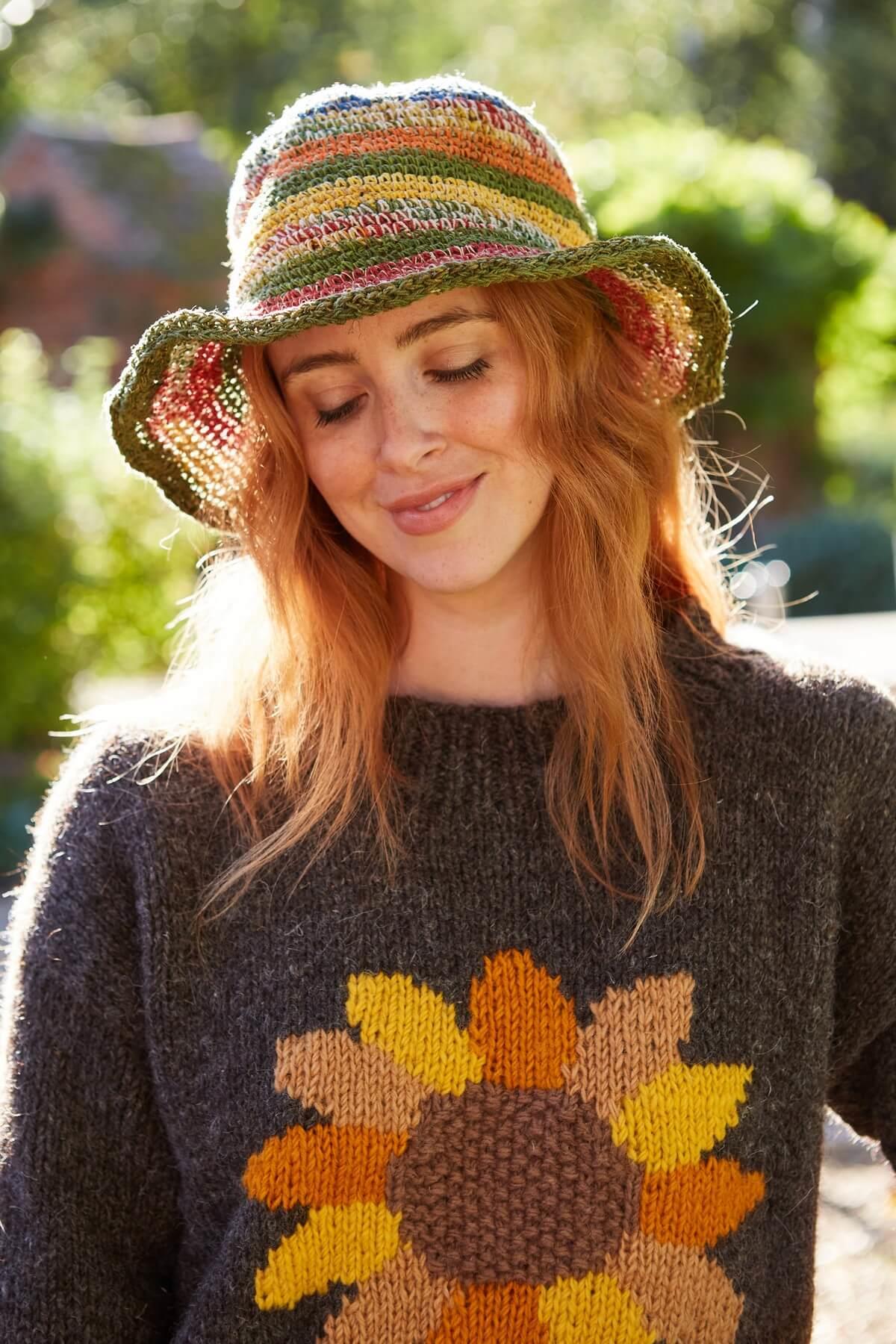 Striped Hemp/Cotton Hat