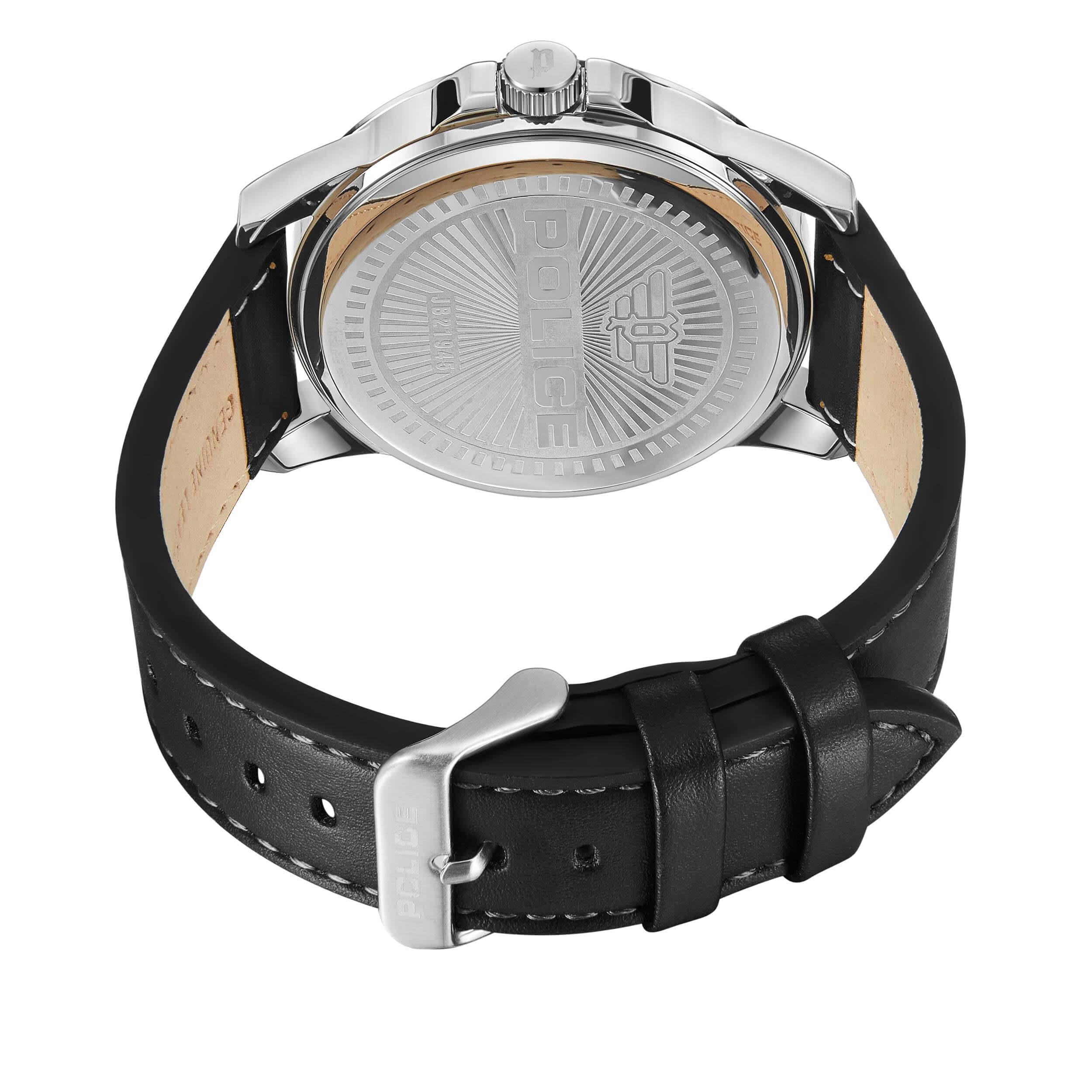 CLIFF Black Dial With Black Leather Strap Watch