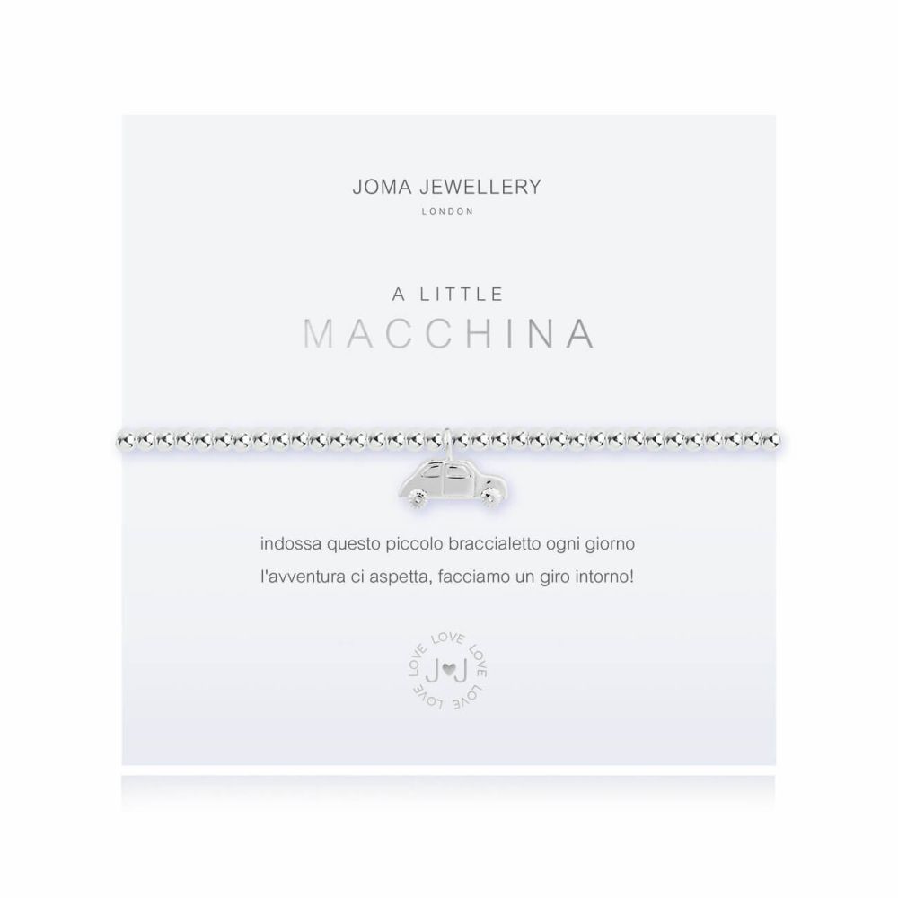 A Little | Car | Silver | Bracelet | 17.5cm Stretch (Italian)