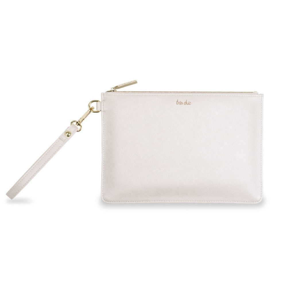 Secret Message Pouch - Tres Chic - Metallic White - 16x24cm