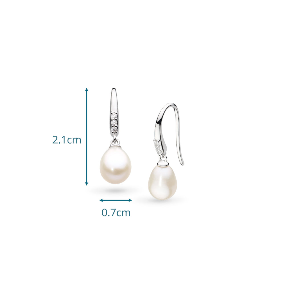 Revival Classic Pearl Glitz CZ Drop Earrings