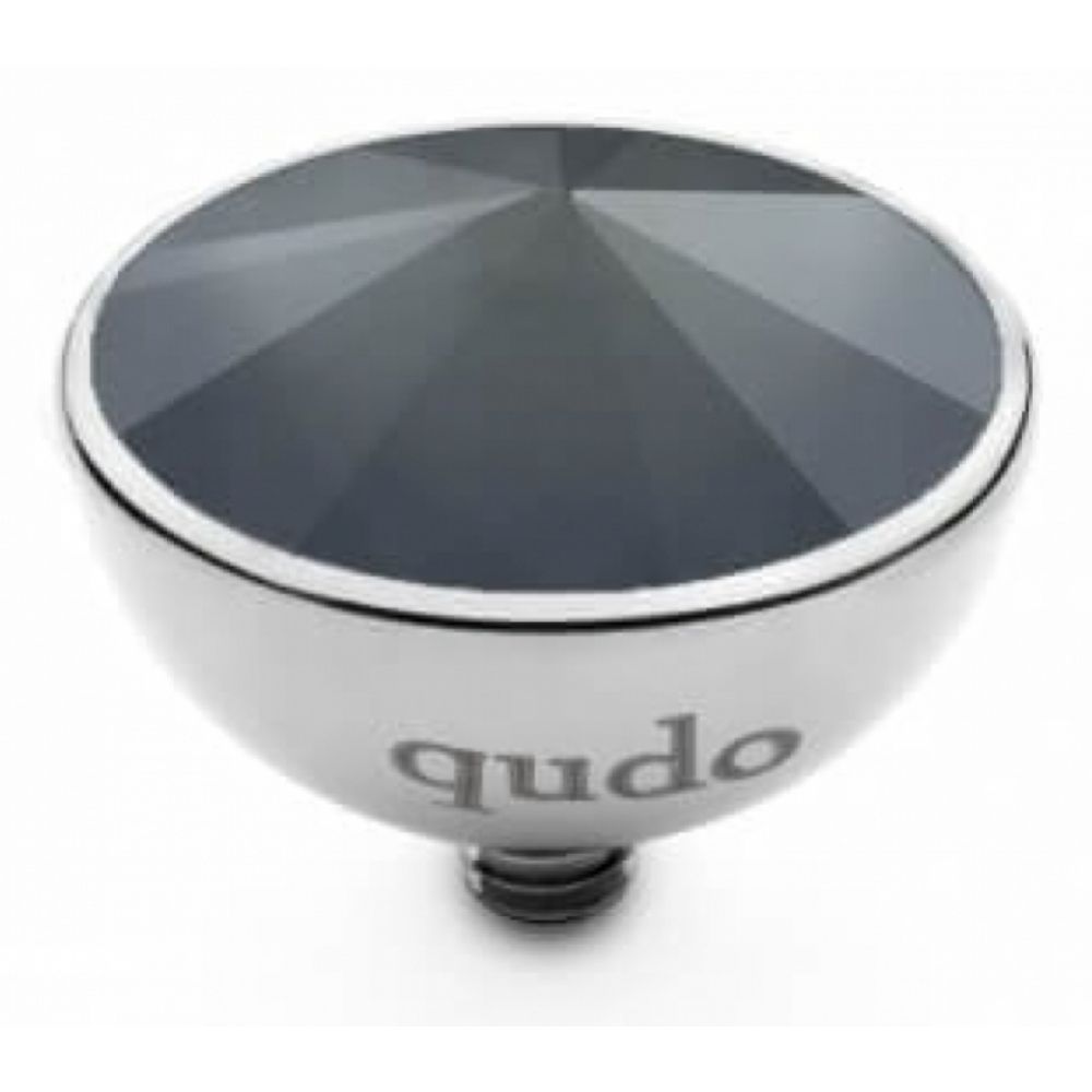 Famosa Dark Grey Stainless Steel Bottone 13mm Ring Top
