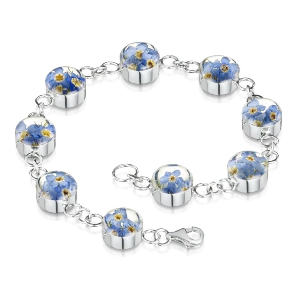 Silver Bracelet - Forget-me-not - Round