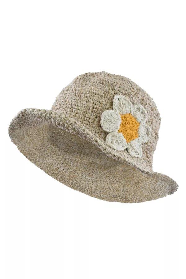 Daisy Hemp/Cotton Hat In Natural