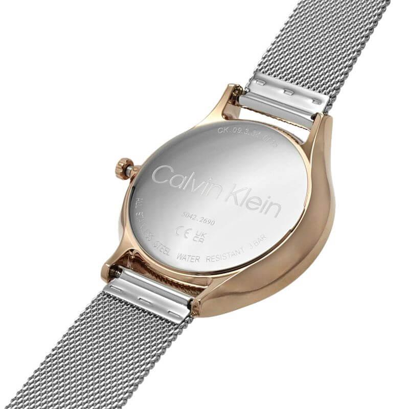 Multifunction Two Tone Steel Mesh Bracelet Strap Watch