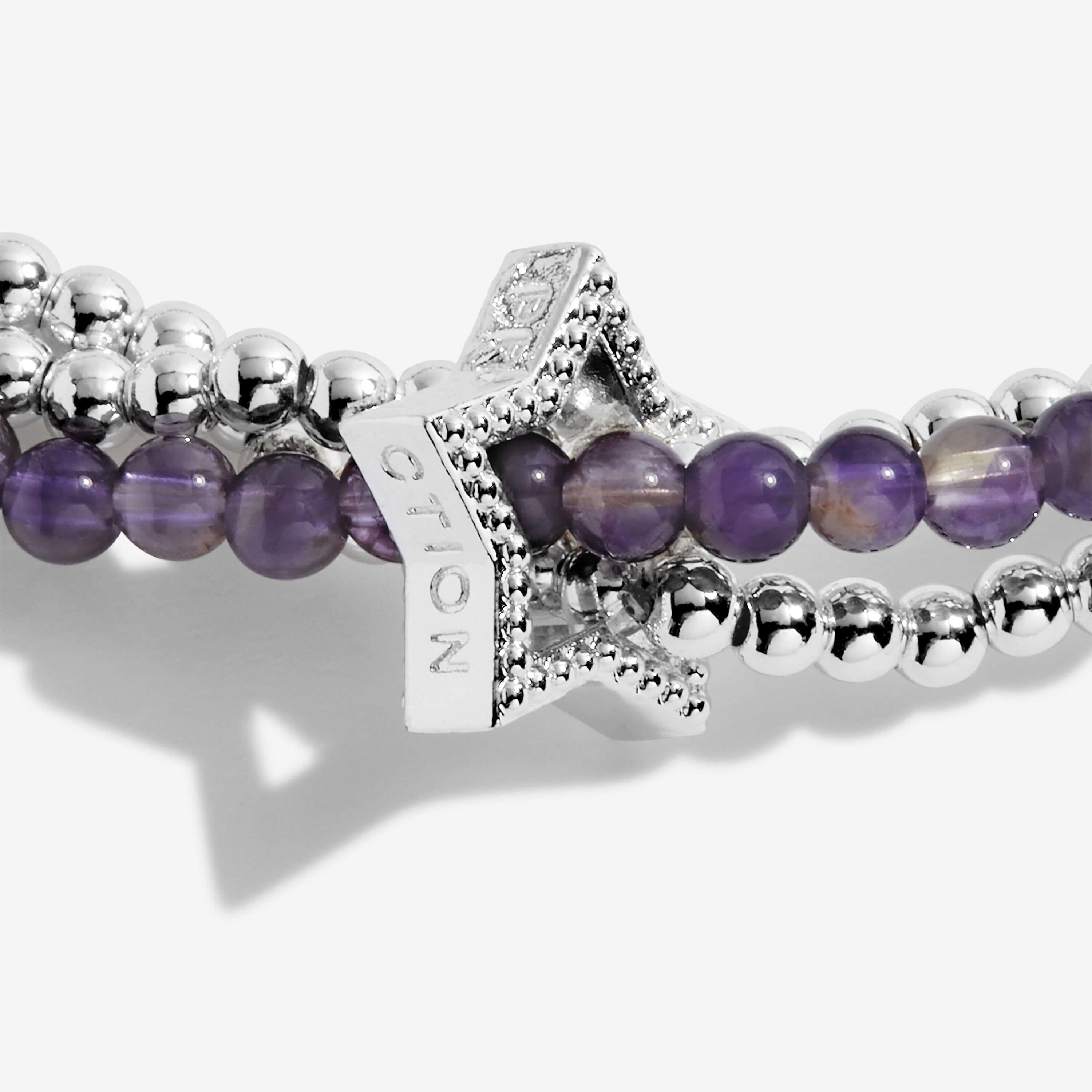 Wellness Stones | Silver | Amethyst Bracelet | 17.5cm Stretch