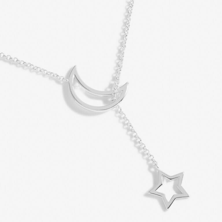 Lyra Lariats | Moon Lariat | Silver | Necklace | 45cm 5cm Drop + 5cm Extender