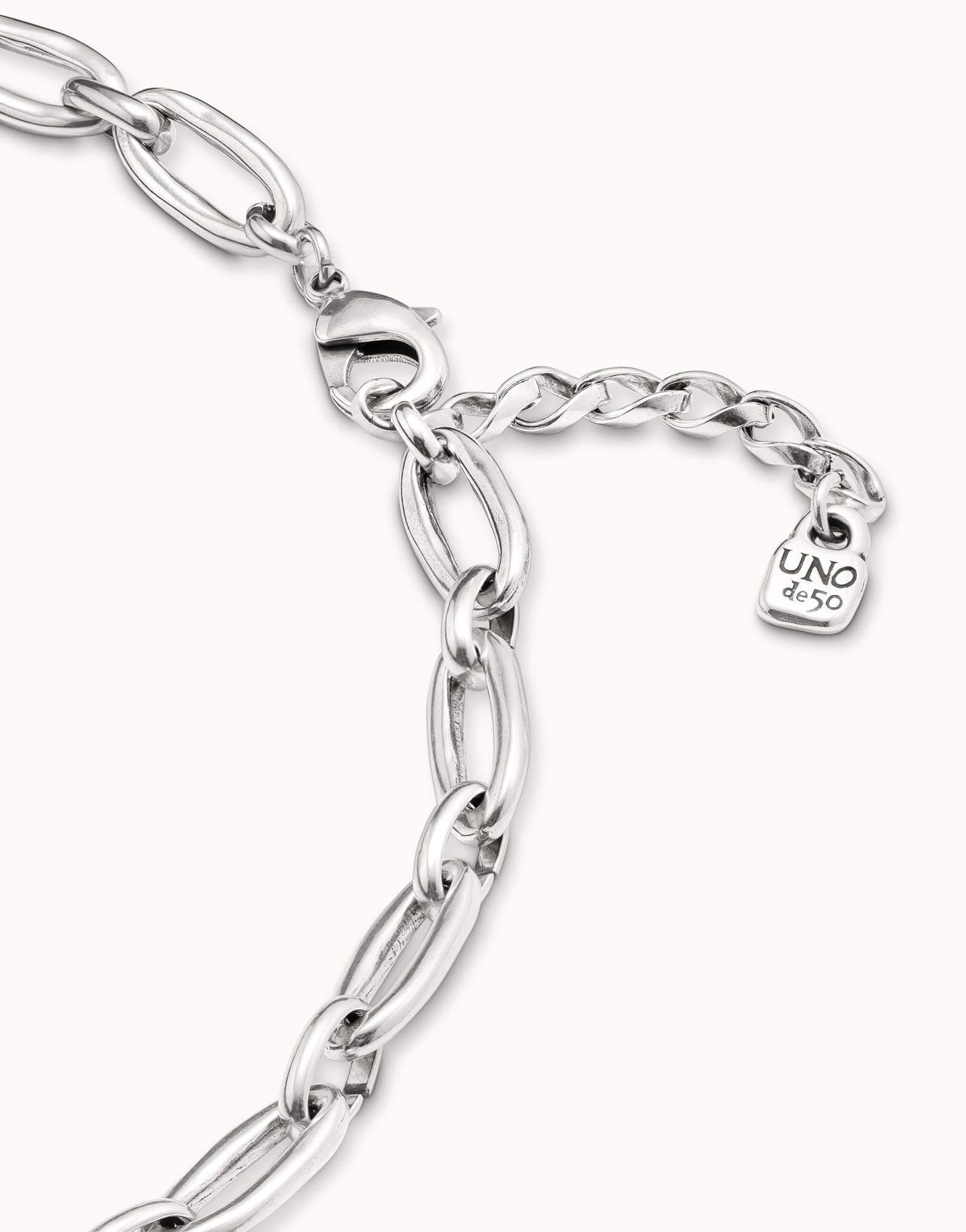 Alien Silver Plated Medium Oval Links Necklace