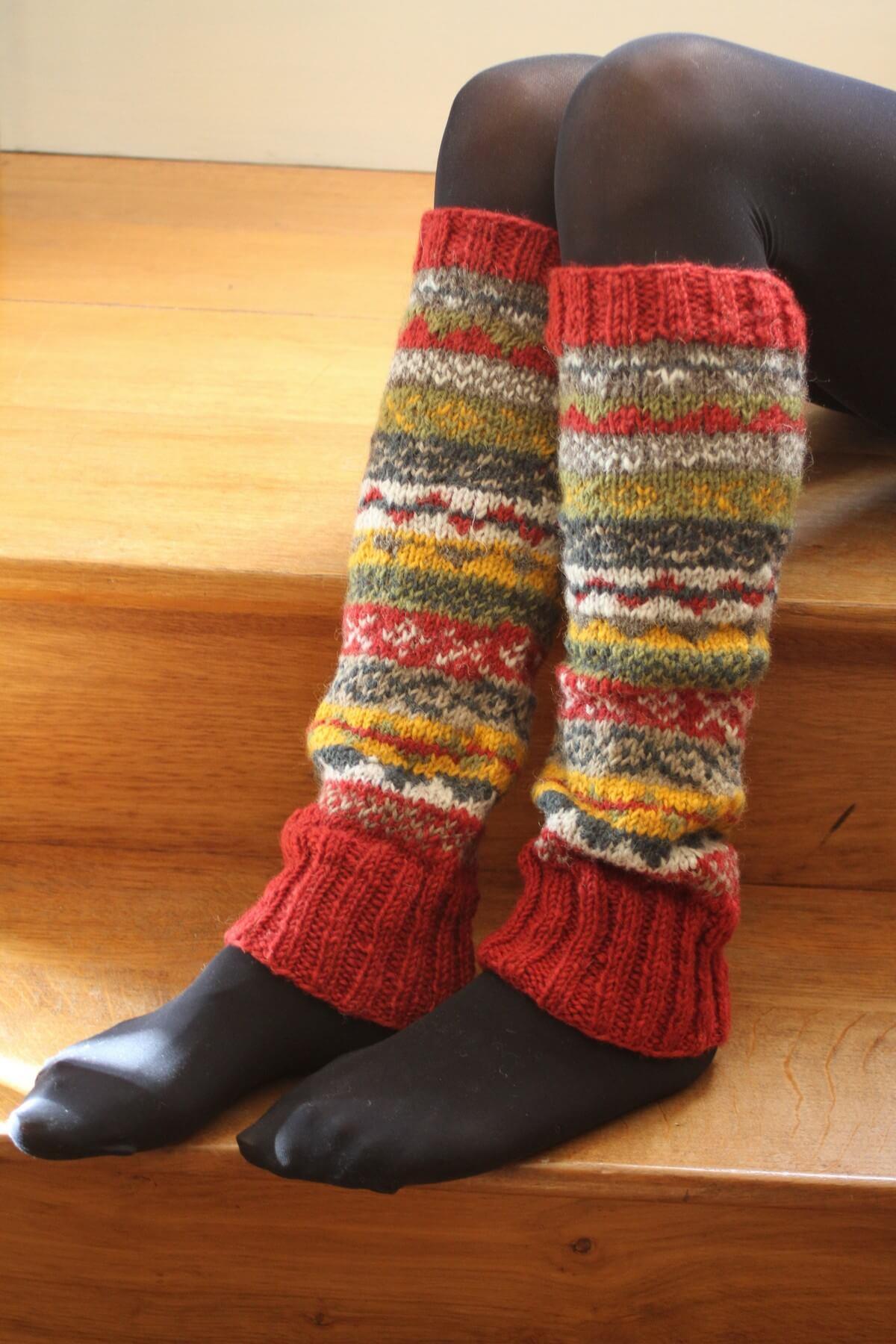 Classic Fairisle Legwarmer Rust