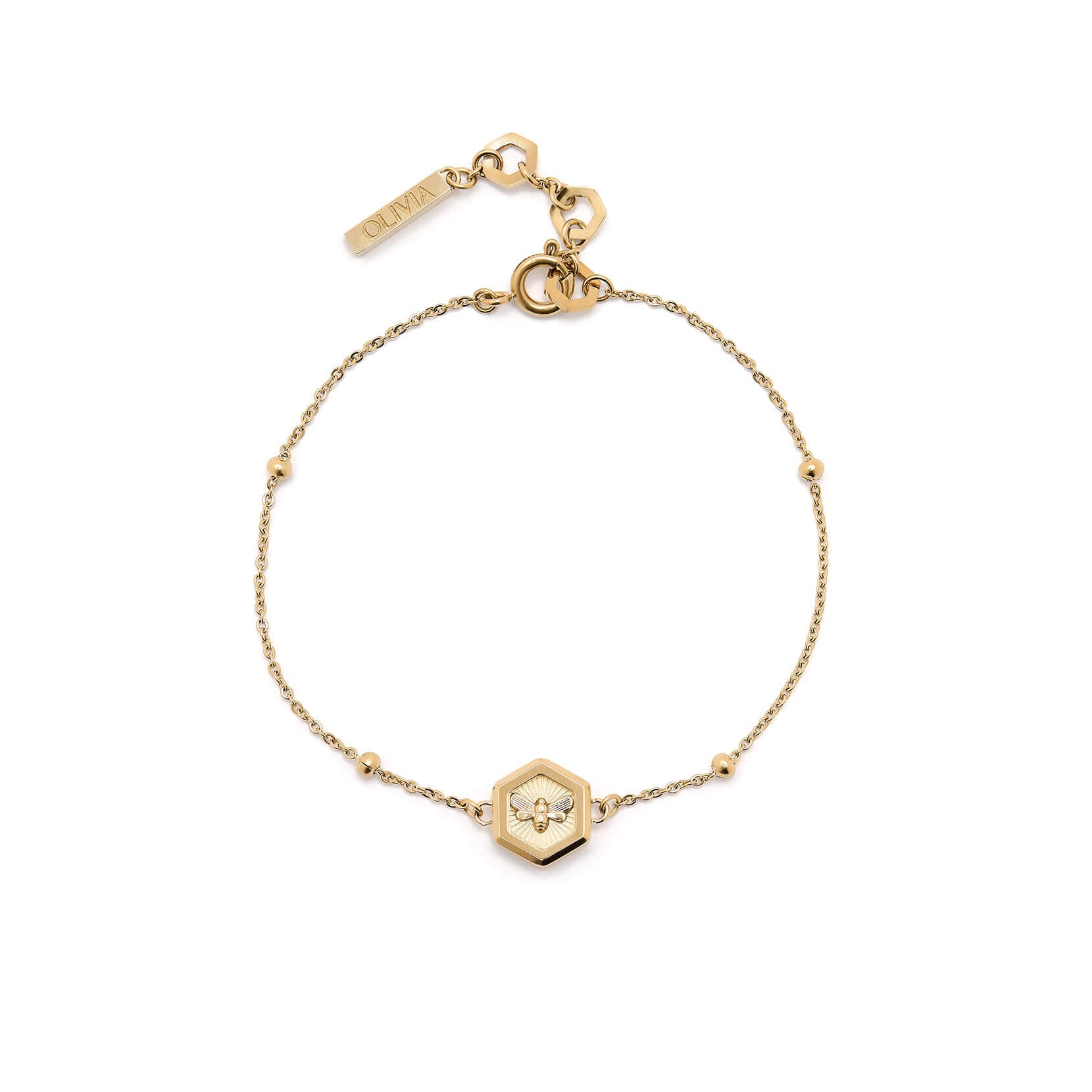 Minima Bee Gold Pendant Bracelet