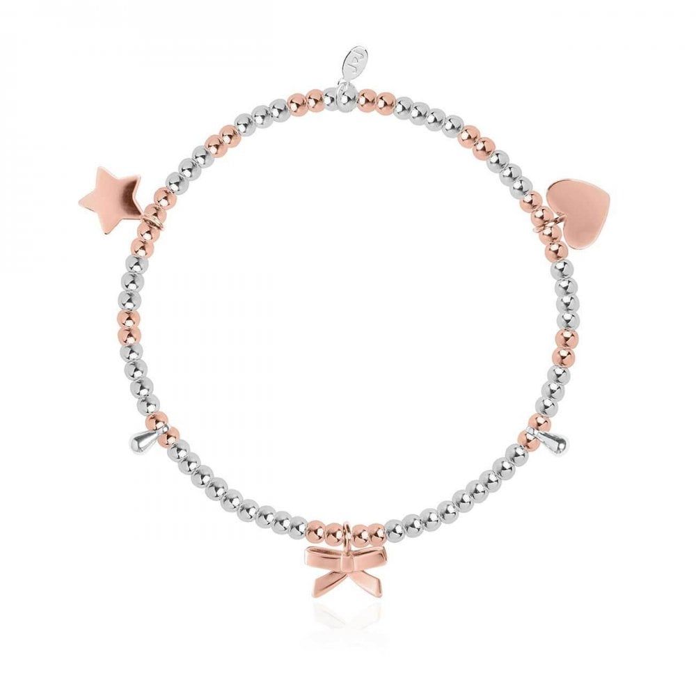 Life's A Charm | Happy Birthday | Silver And Rose Gold | Charm Bracelet | 17.5cm Stretch