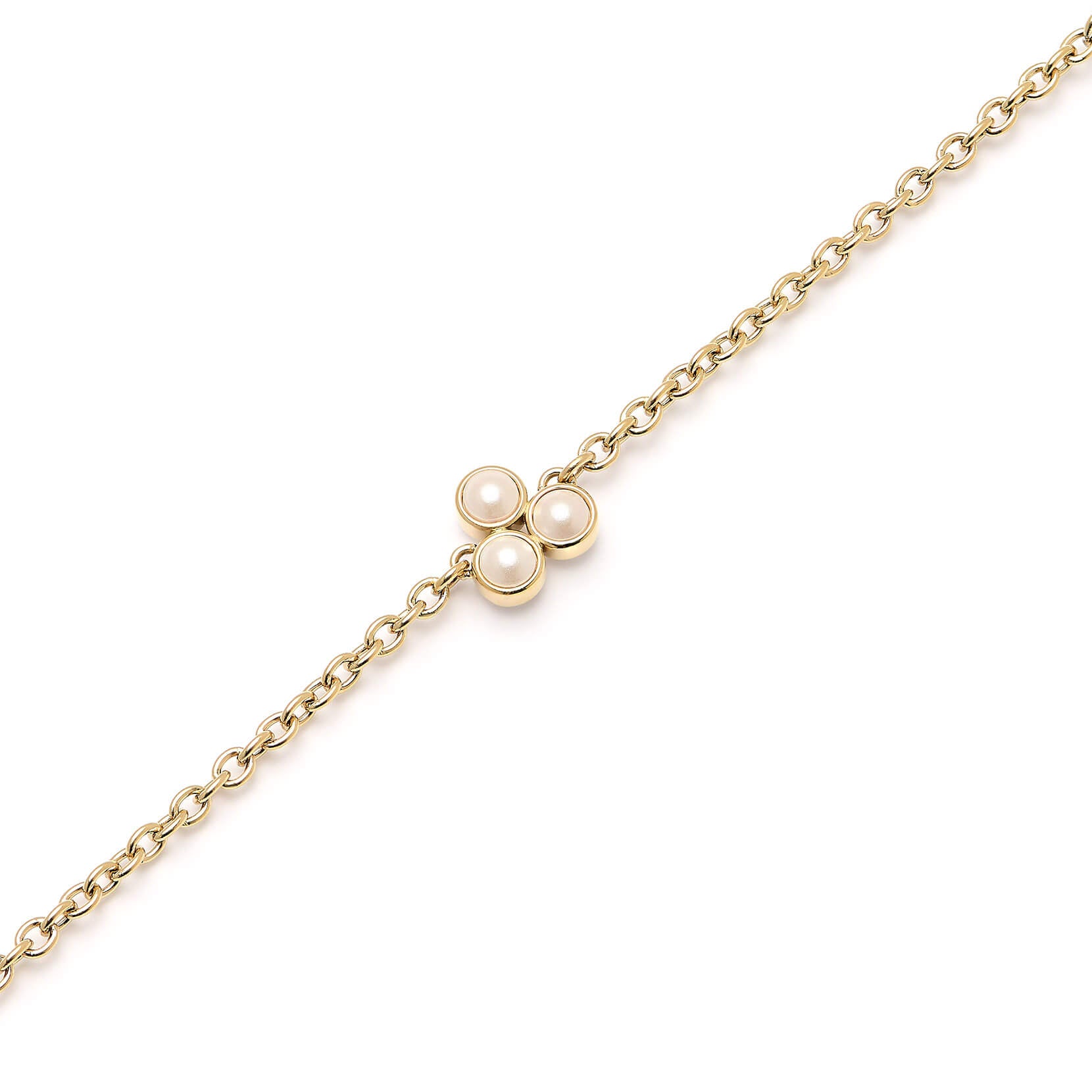 Classic Pearl Cluster Gold Bracelet