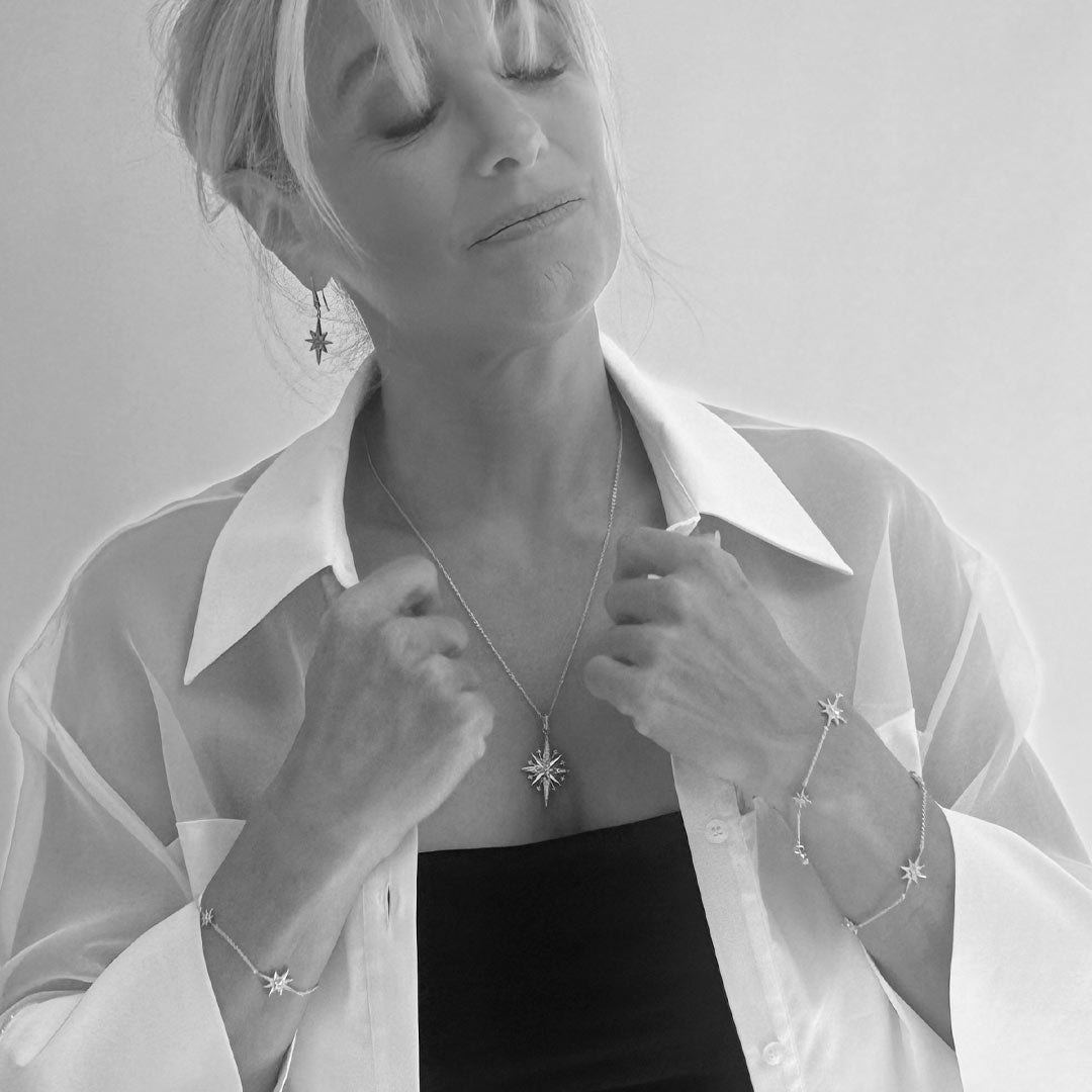 Céleste North Star CZ RP Station 7″ Slider Bracelet