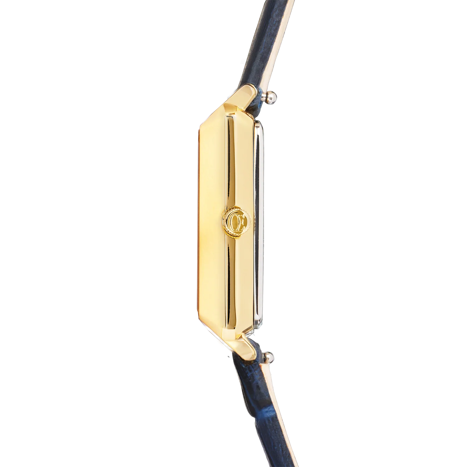 Iconic Spikes Midnight Blue Leather Strap With Gold Dial Ladies Watch