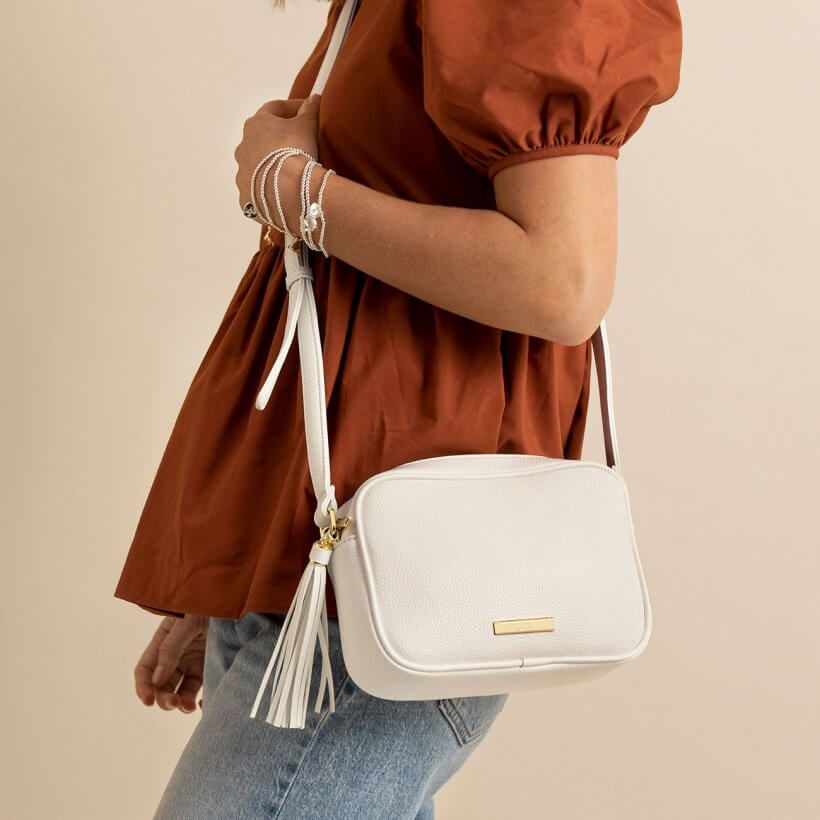 Sophia Tassel Crossbody Bag | Off White