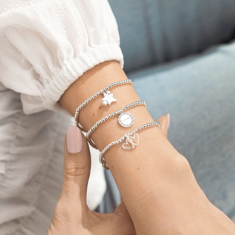 Celebration Set | Beautiful Friend | Silver | Set Of 3 Bracelets | 17.5cm Stretch