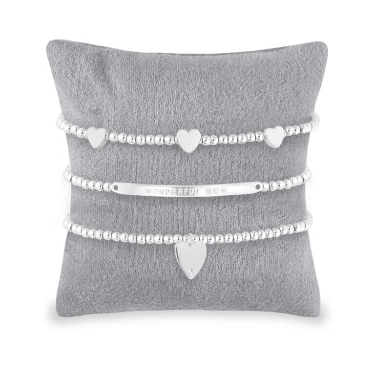Occasion Gift Box | Merry Christmas Mum | Silver | Set Of 3 Bracelets | 17.5cm Stretch