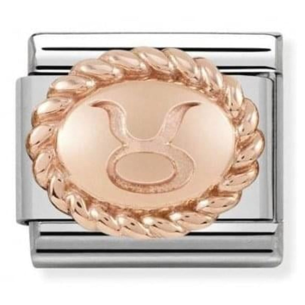 Classic Link In Stainless Steel With Rose Gold Zodiac Taurus