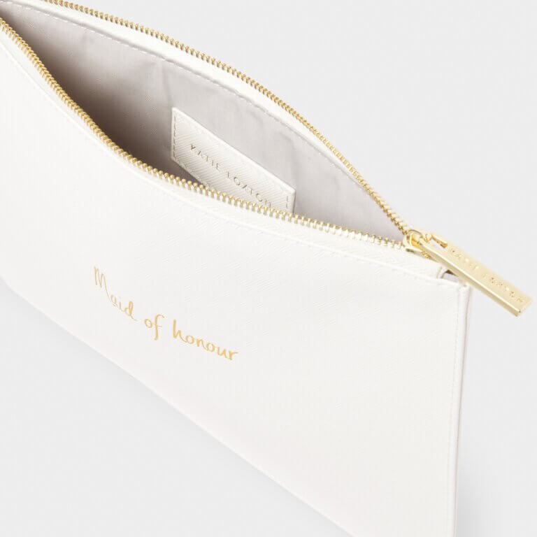 Bridal Perfect Pouch 'Maid Of Honour' In White