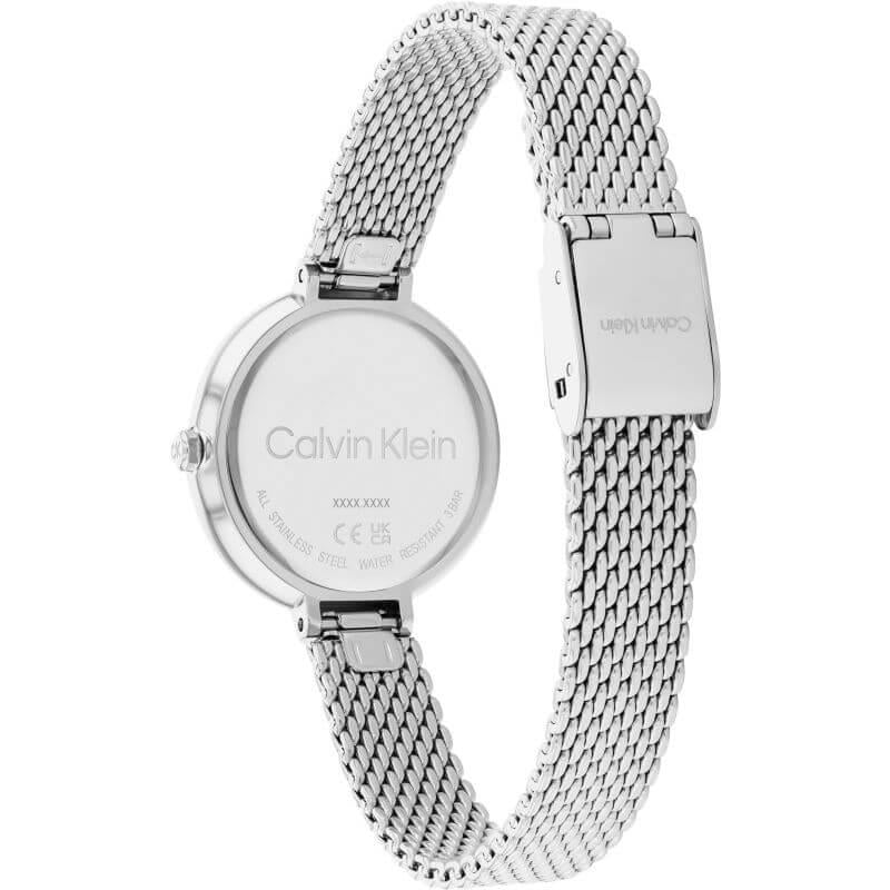 Timeless T-Bar White Dial Stainless Steel Mesh Bracelet Watch