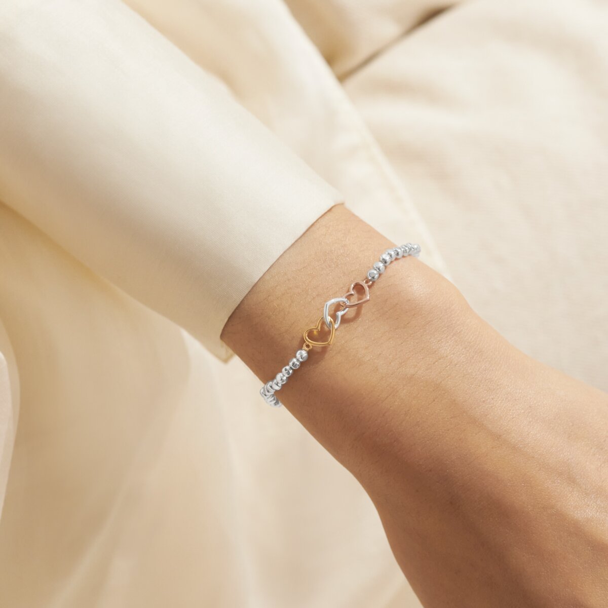 Forever Yours 'Mum Forever Loved' Trio In Silver, Gold & RG Plated Bracelet