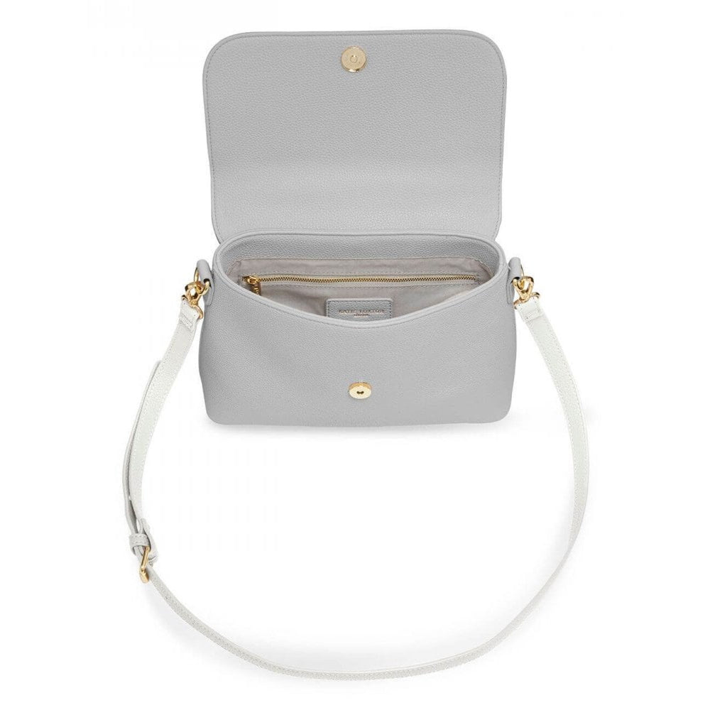 Talia Two Tone Messenger Bag | White And Pale Grey | 19.5 X 24.5 X 8cm