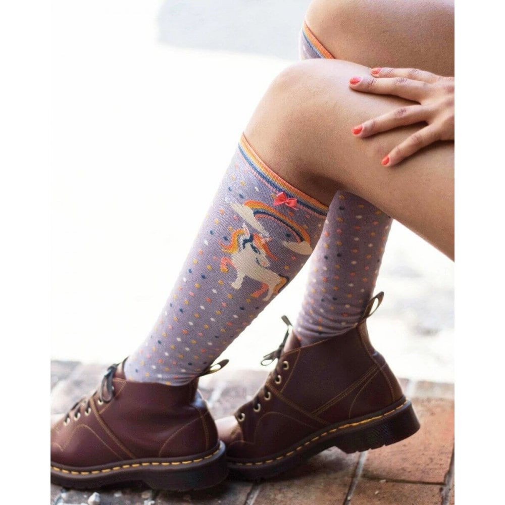 Ladies Knee High Sock - Unicorn