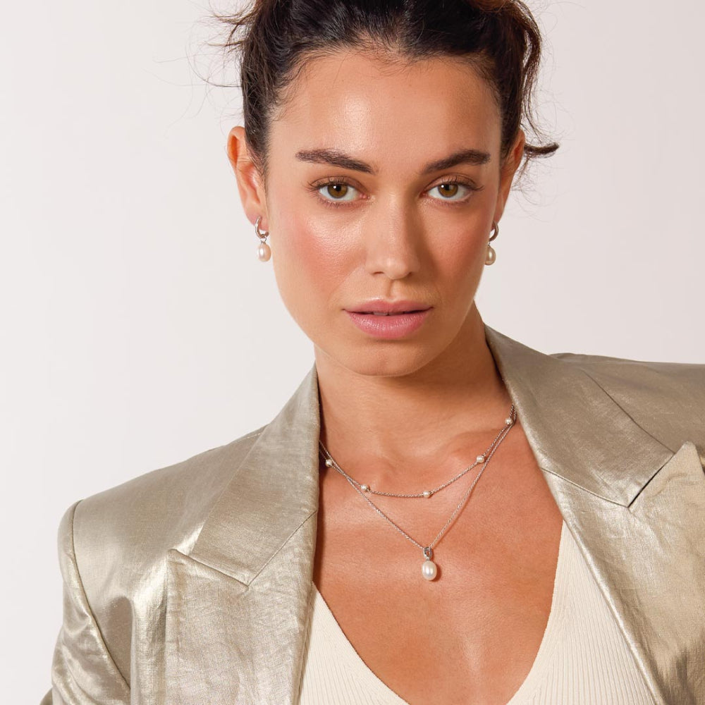 Revival Classic Pearl Glitz CZ Necklace