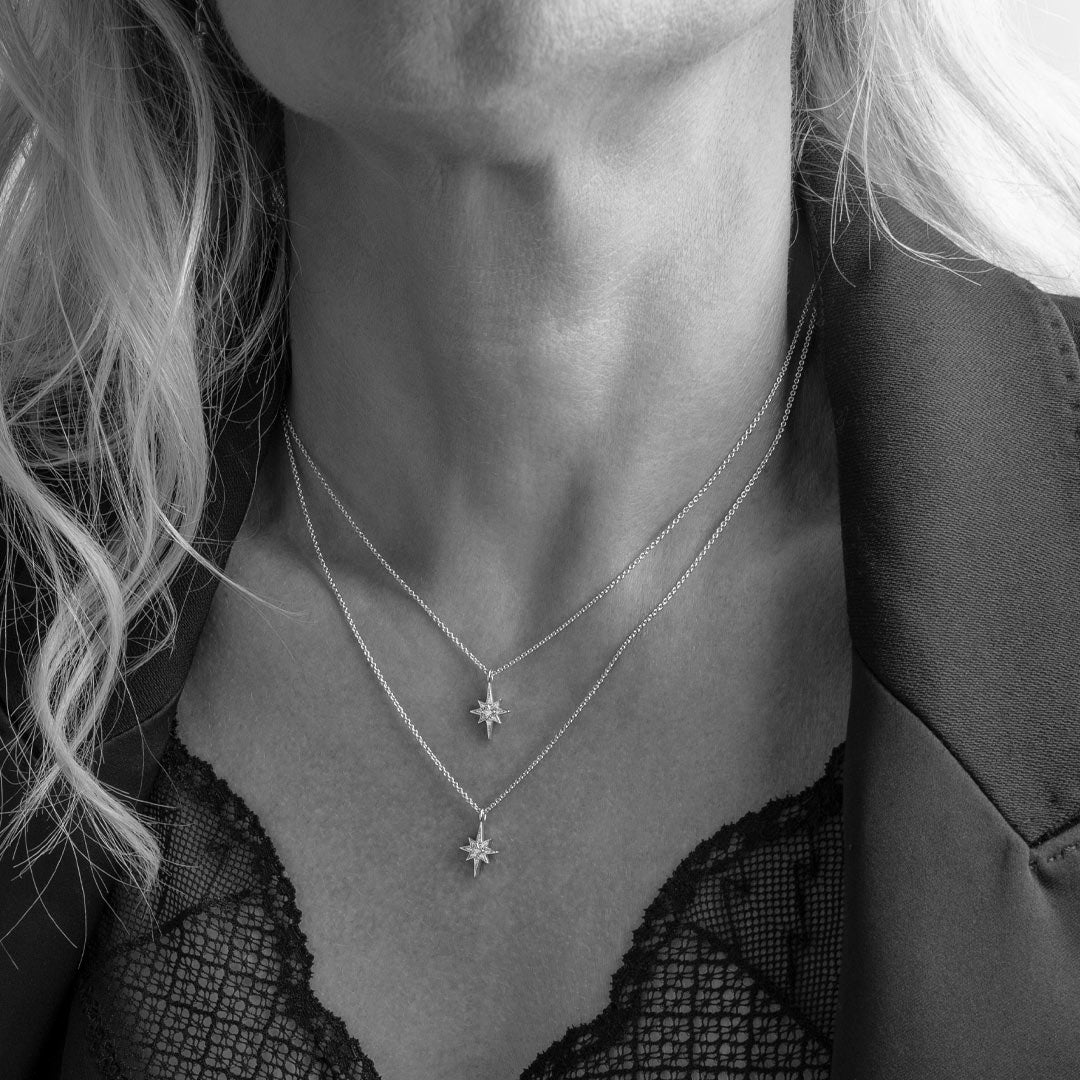 Céleste North Star CZ RP Petite 18″ Necklace