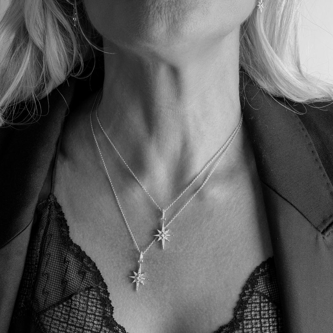 Céleste North Star CZ RP Midi 18″ Necklace