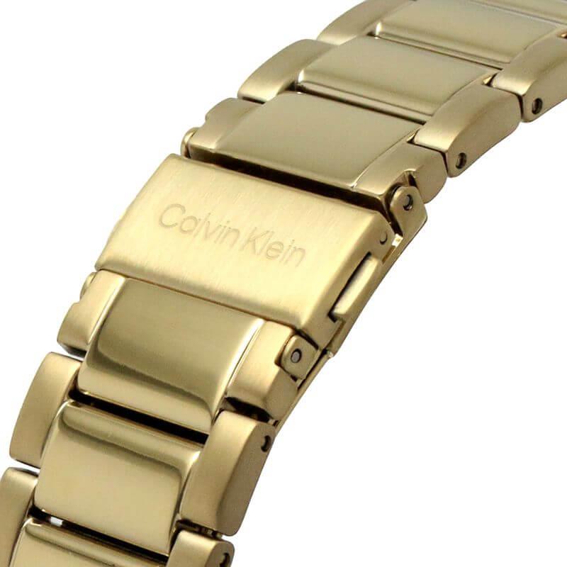 Gauge Black Chronograph Gold Tone Bracelet Strap Gents Watch