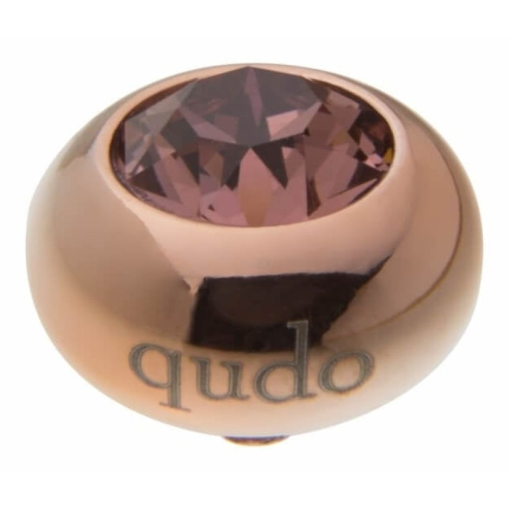 Famosa Rose Gold 10mm Tondo Ring Top Blush Rose